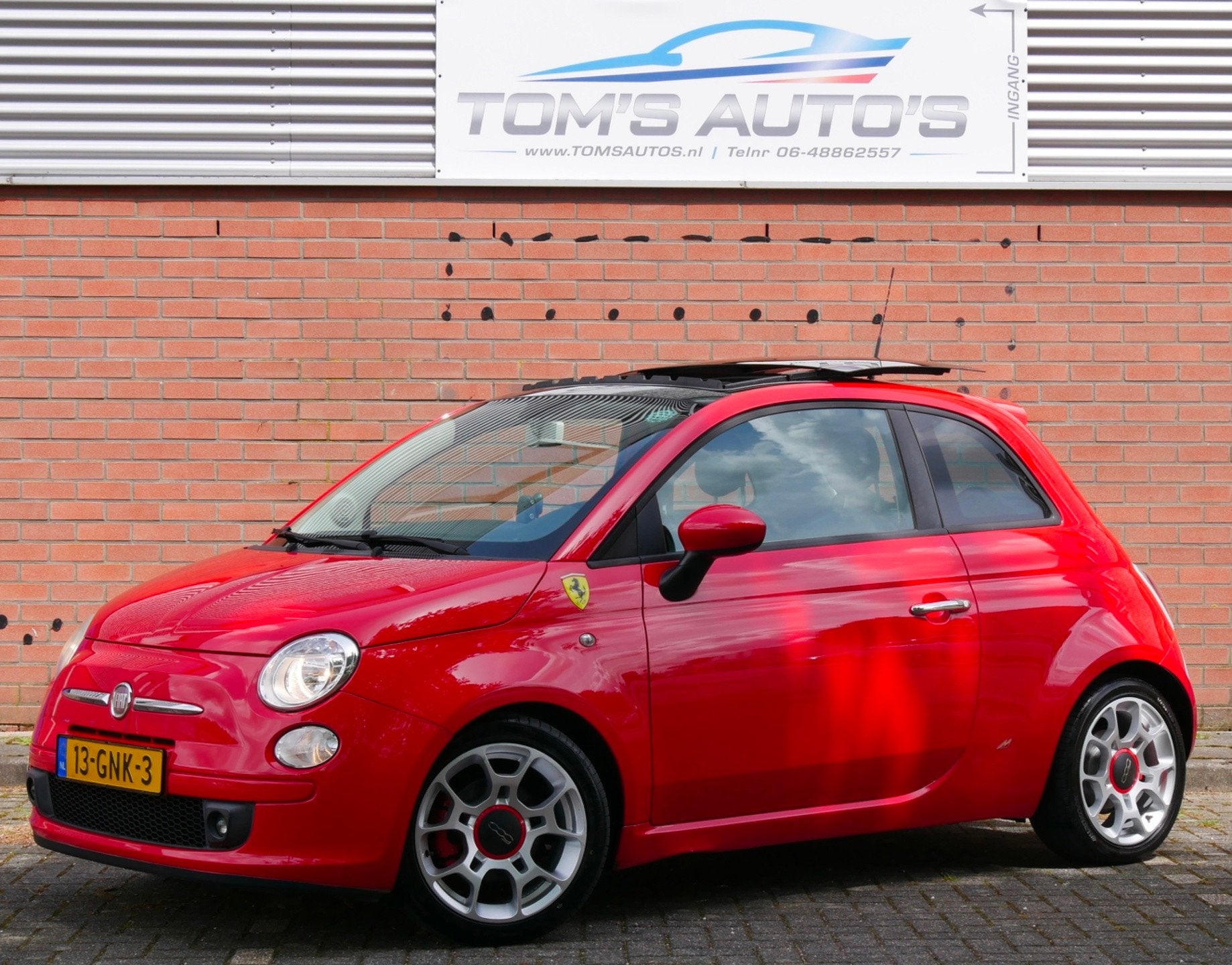 Fiat 500 1.4-16V Ferrari Dealer Edition 190/200 gelimiteerd., Auto's, Voorwielaandrijving, 101 pk, Gebruikt, 4 cilinders