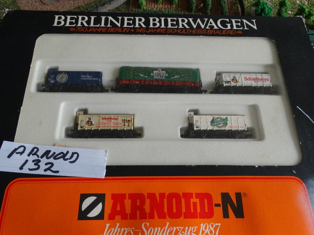 N-Spoor:ARNOLD 0230, adv 132:  Wagonset ́Berlin Beer Wagon ́, Hobby en Vrije tijd, Arnold, Gelijkstroom of Wisselstroom, Wagon
