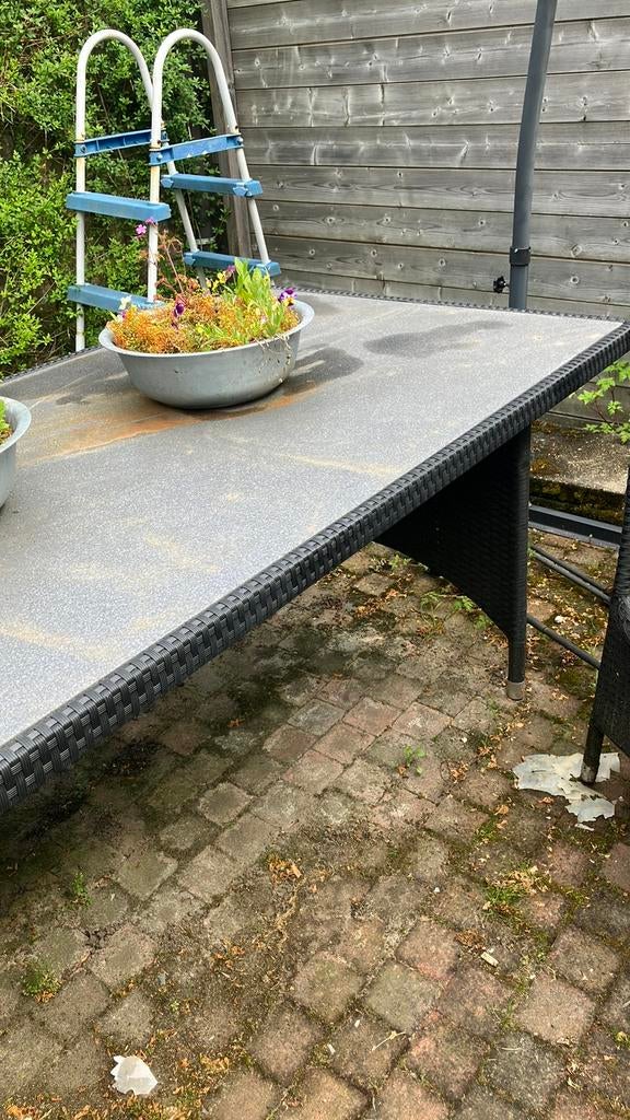Tuintafel met 1 stoel, Ophalen, Zo goed als nieuw, Rechthoekig, Overige materialen