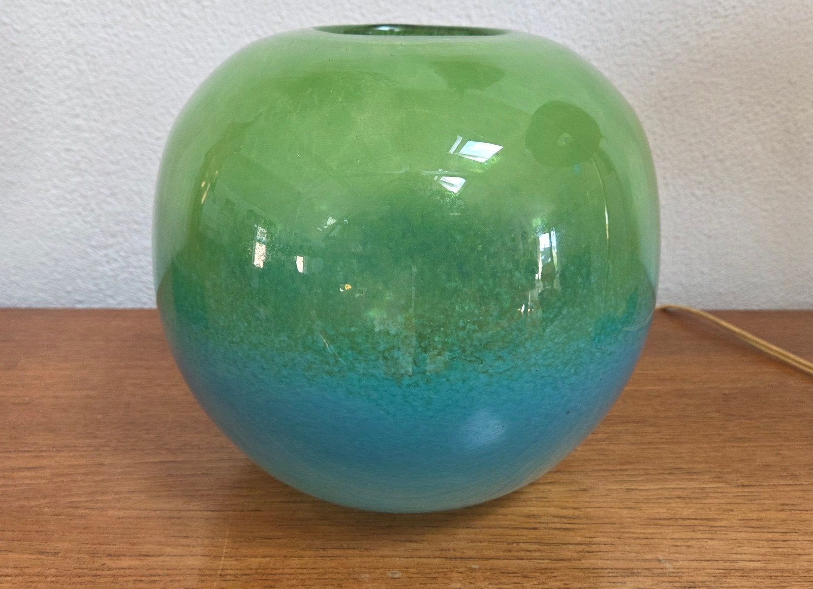 Zware gesigneerde Art Vase jaren 90 Henry Dean, Ophalen of Verzenden