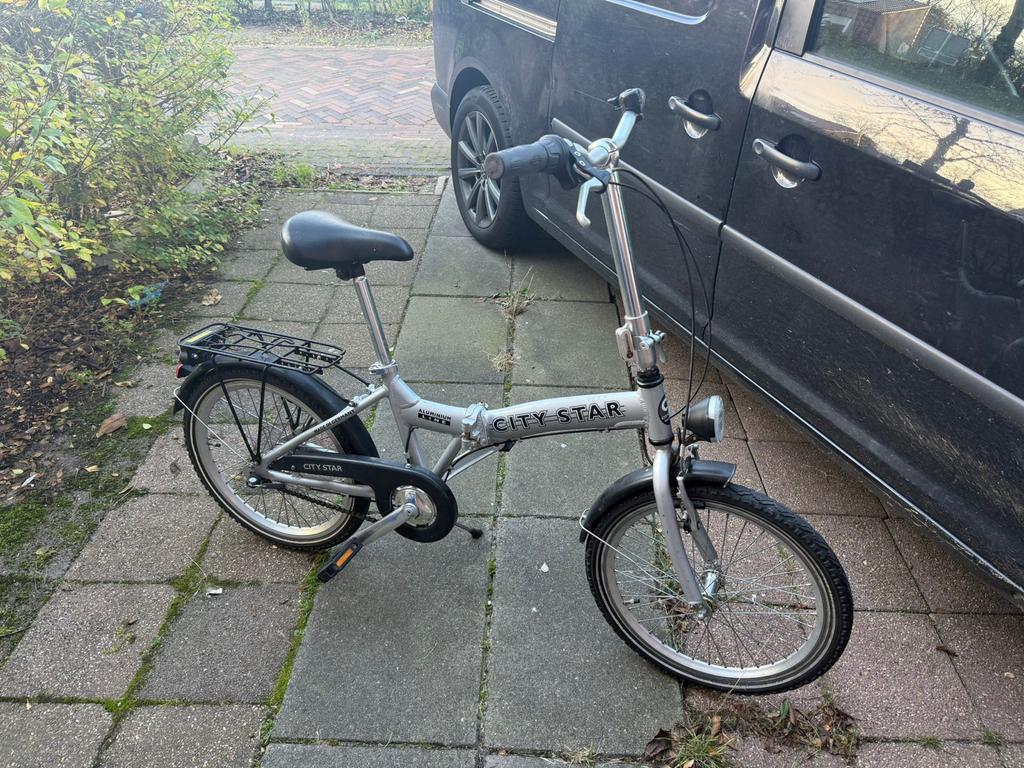 City Star Vouwfiets - Compact en Handig, Fietsen en Brommers, 20 inch of meer, Velgrem, Zo goed als nieuw, Totaal opvouwbaar