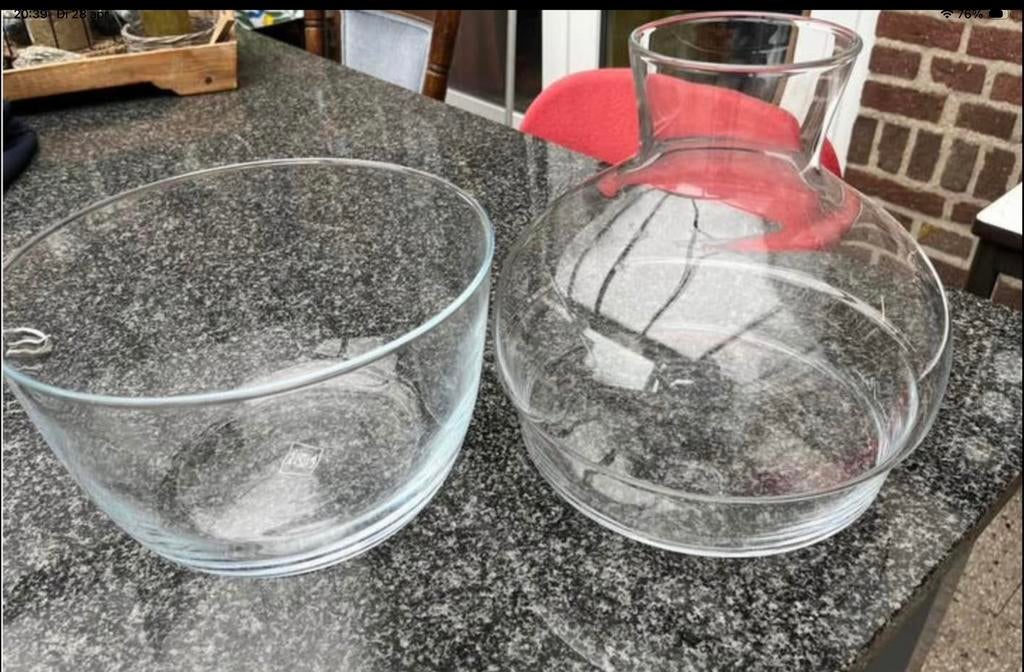 Riviera maison vaas/kom/stolp, Huis en Inrichting, Ophalen, Zo goed als nieuw, Rond, Riet