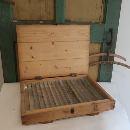 Kist transport 49 x 36 x 7 cm origineel plat verzamel, Overige houtsoorten, Minder dan 50 cm, Gebruikt, Minder dan 50 cm