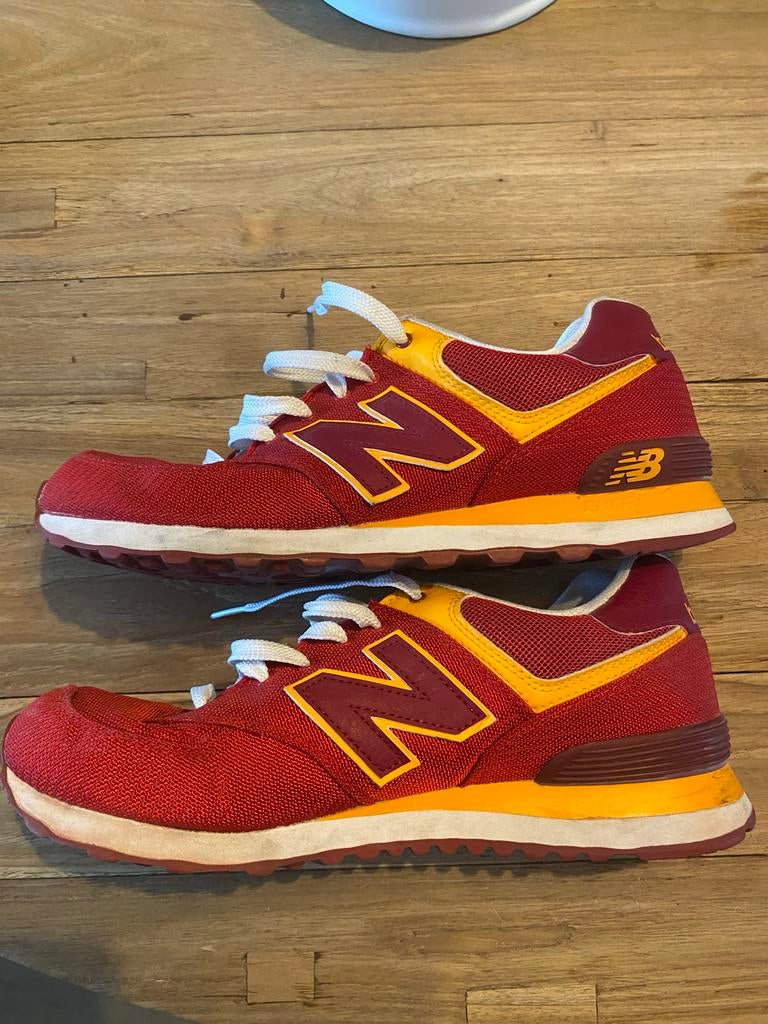 New Balance sneakers rood/geel, Ophalen, Overige kleuren, Sneakers of Gympen, Zo goed als nieuw