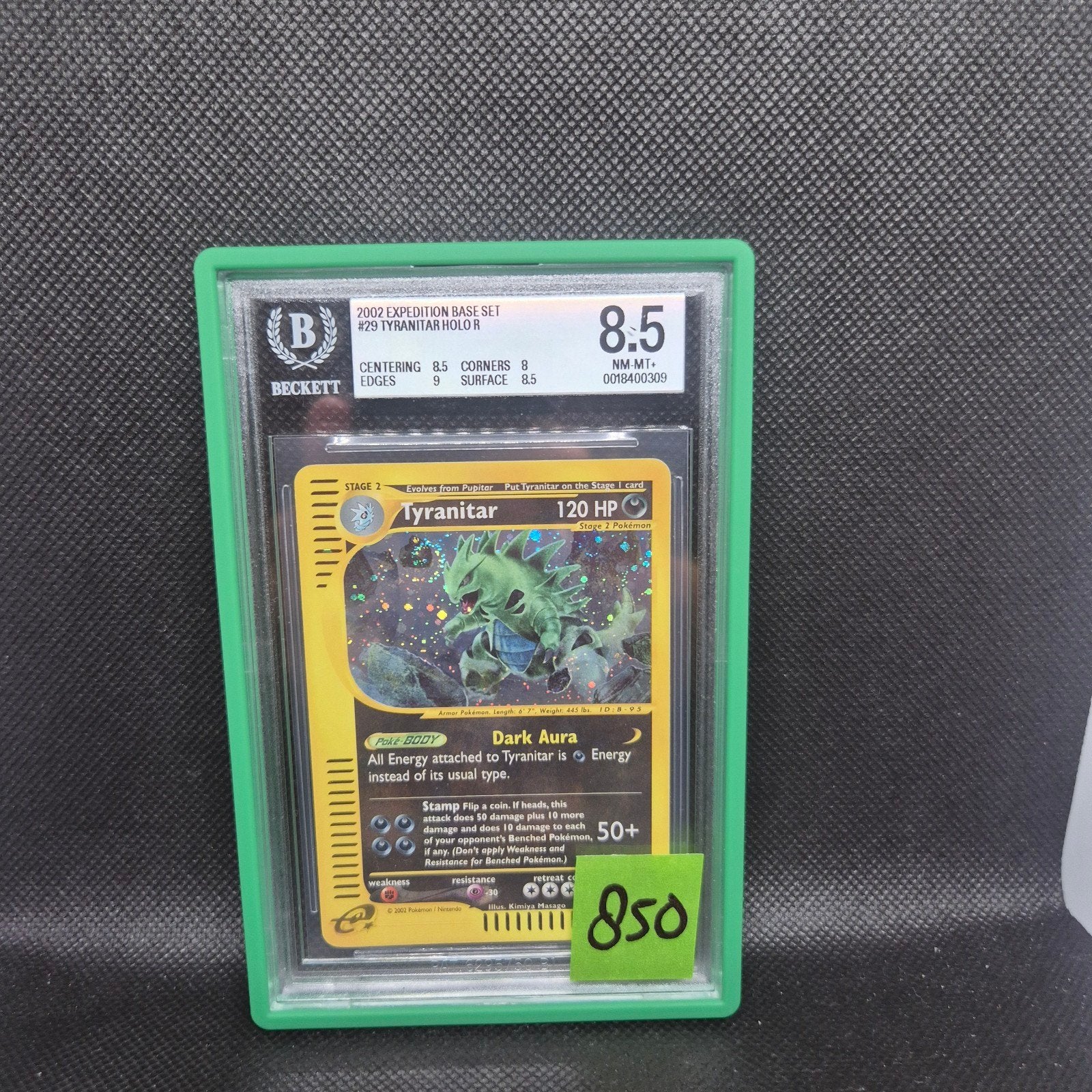 Tyranitar Holo Expedition Base BGS 8.5, Ophalen of Verzenden, Zo goed als nieuw