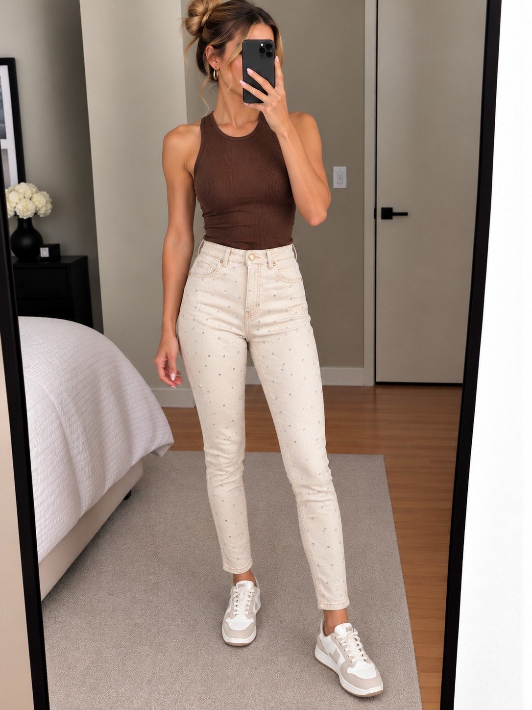 Queen Hearts Paris Jeans XS/34 - Strass - ZGAN, Overige kleuren, Queen Hearts Paris, Ophalen of Verzenden, Zo goed als nieuw