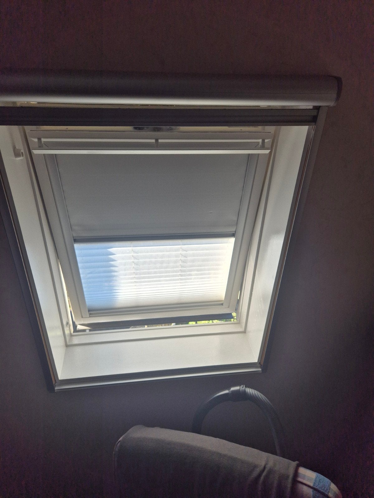 Verduisterend rolgordijn met plissé lichtdoorlatend wit, Ophalen, Gebruikt, Minder dan 80 cm, 80 tot 120 cm