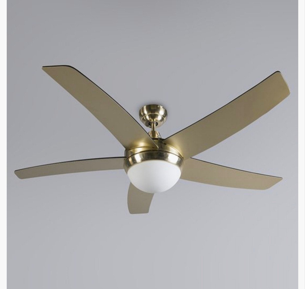 Plafondventilator met verlichting - Modern design, Ophalen, Zo goed als nieuw, Goud, Metaal
