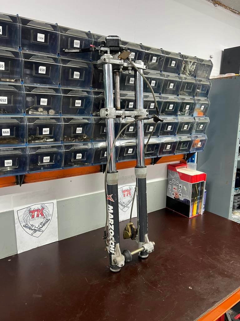 Derbi drd limited voorvork incl remmerij dubbele schijf, Ophalen, Frame, Gebruikt, Nvt