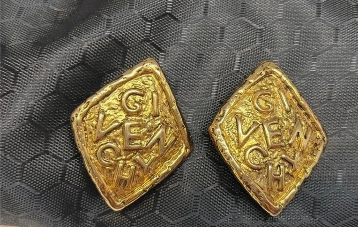 Vintage Givenchy Clip-on Earrings (1980s), Verzenden, Zo goed als nieuw, Goud, Overige materialen