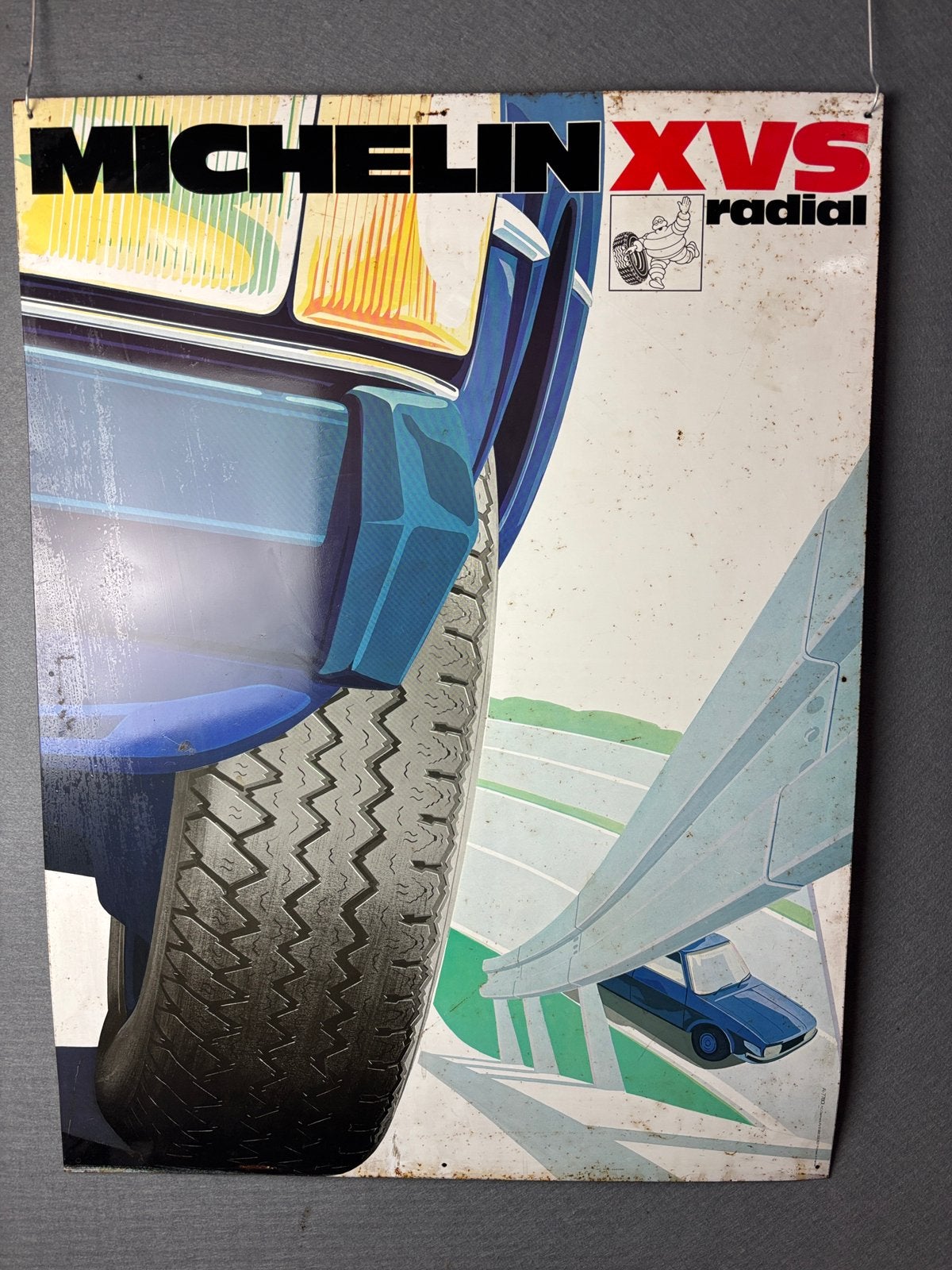 Michelin Bibendum XVS Radial blikken reclamebord 80x60 cm, Verzamelen, Reclamebord, ., Ophalen of Verzenden, Zo goed als nieuw
