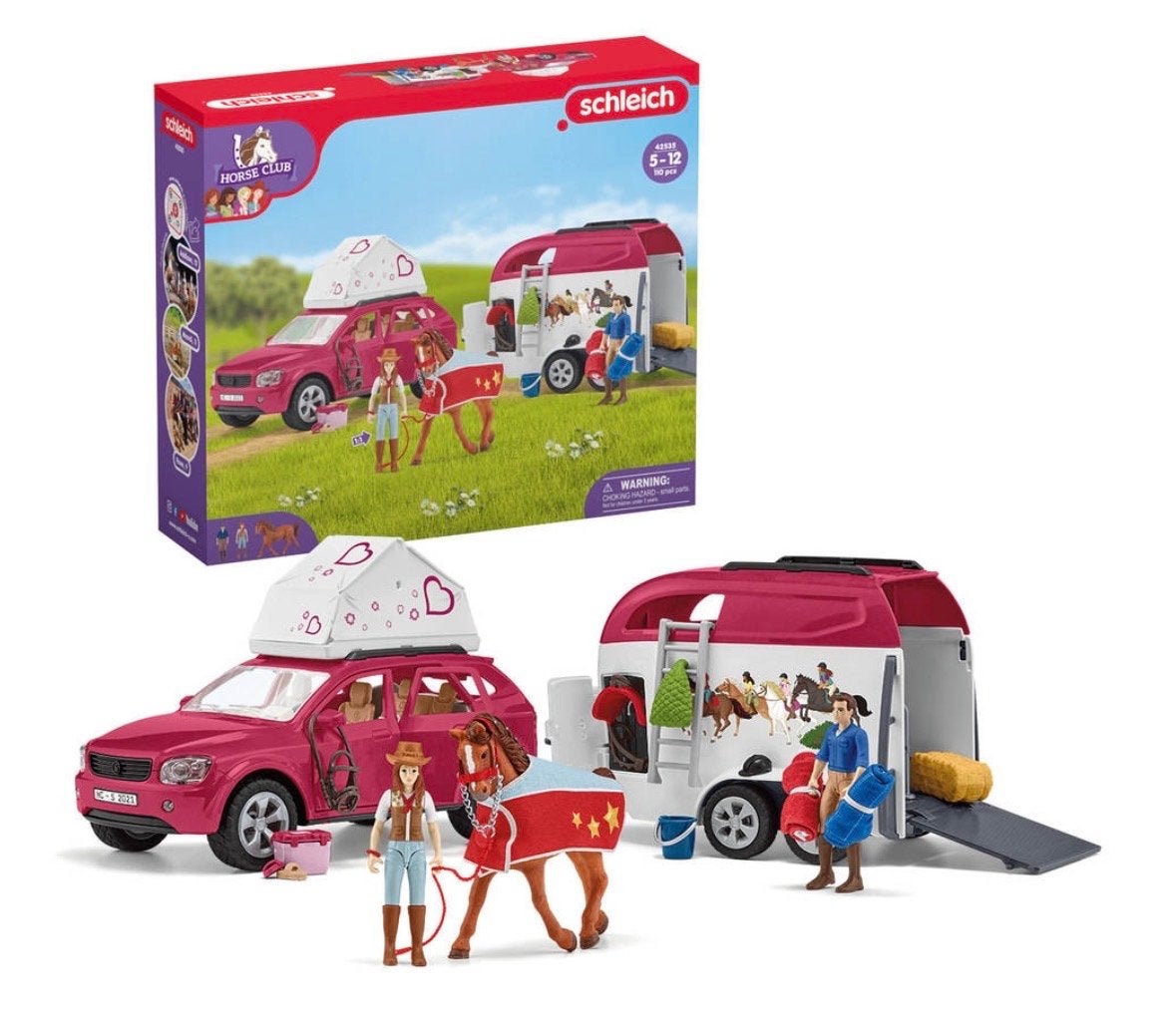 schleich HORSE CLUB avontuur auto en paardentrailer 42535, Ophalen, Zo goed als nieuw