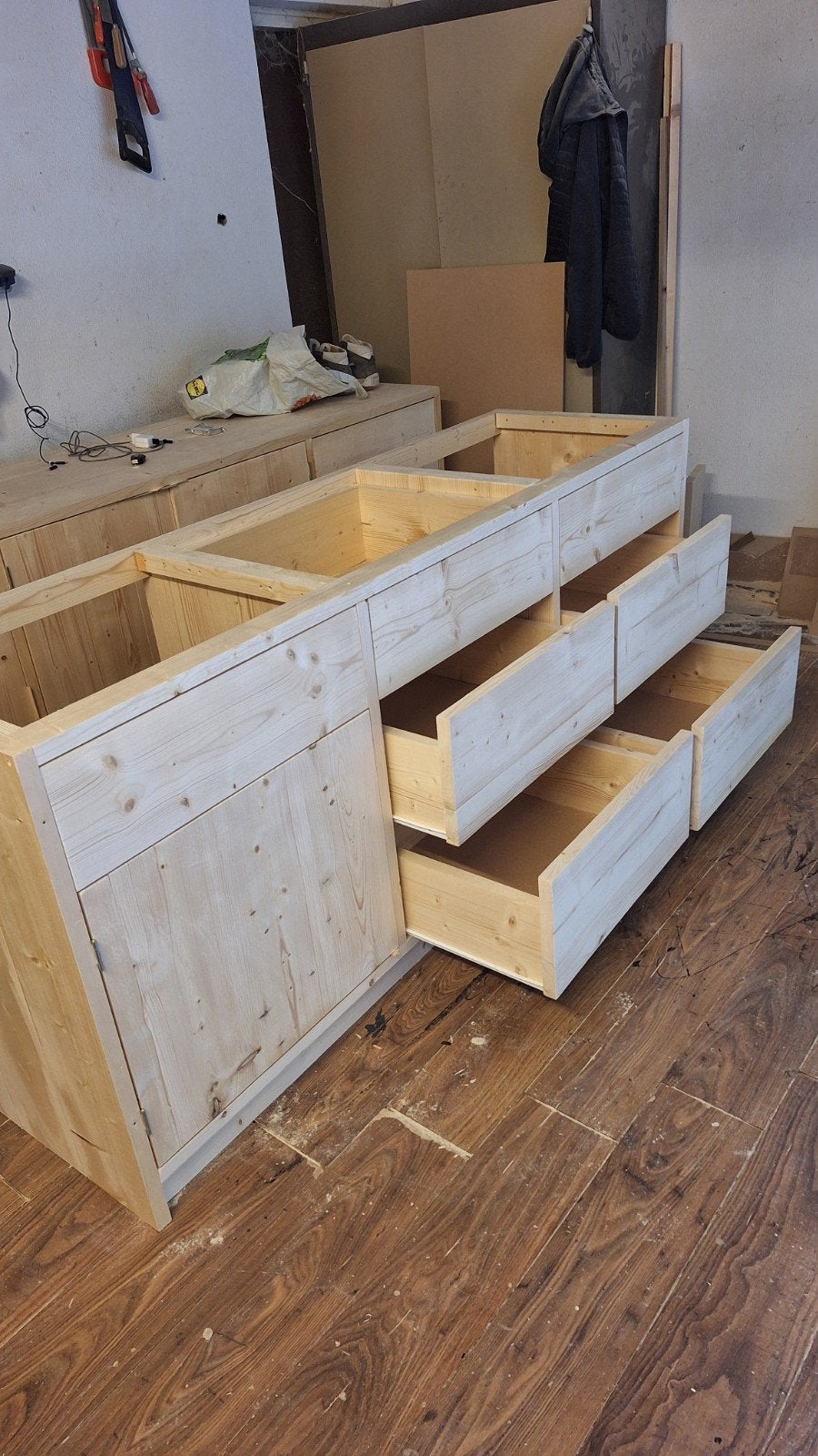 Verschillende keukenblokken van terug gedroogd steigerhout, Huis en Inrichting, Keuken | Keukenelementen, Ophalen, Nieuw