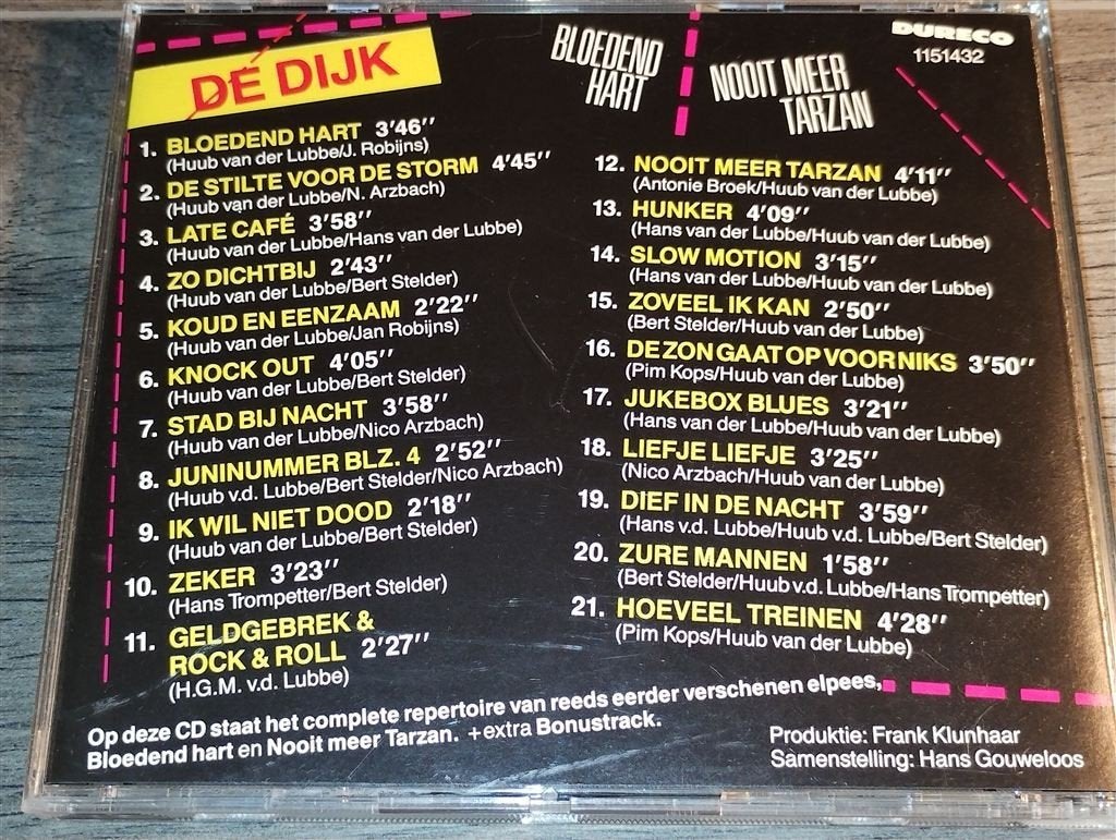 De Dijk ‎- Bloedend Hart / Nooit Meer Tarzan, Ophalen of Verzenden, Zo goed als nieuw, Pop