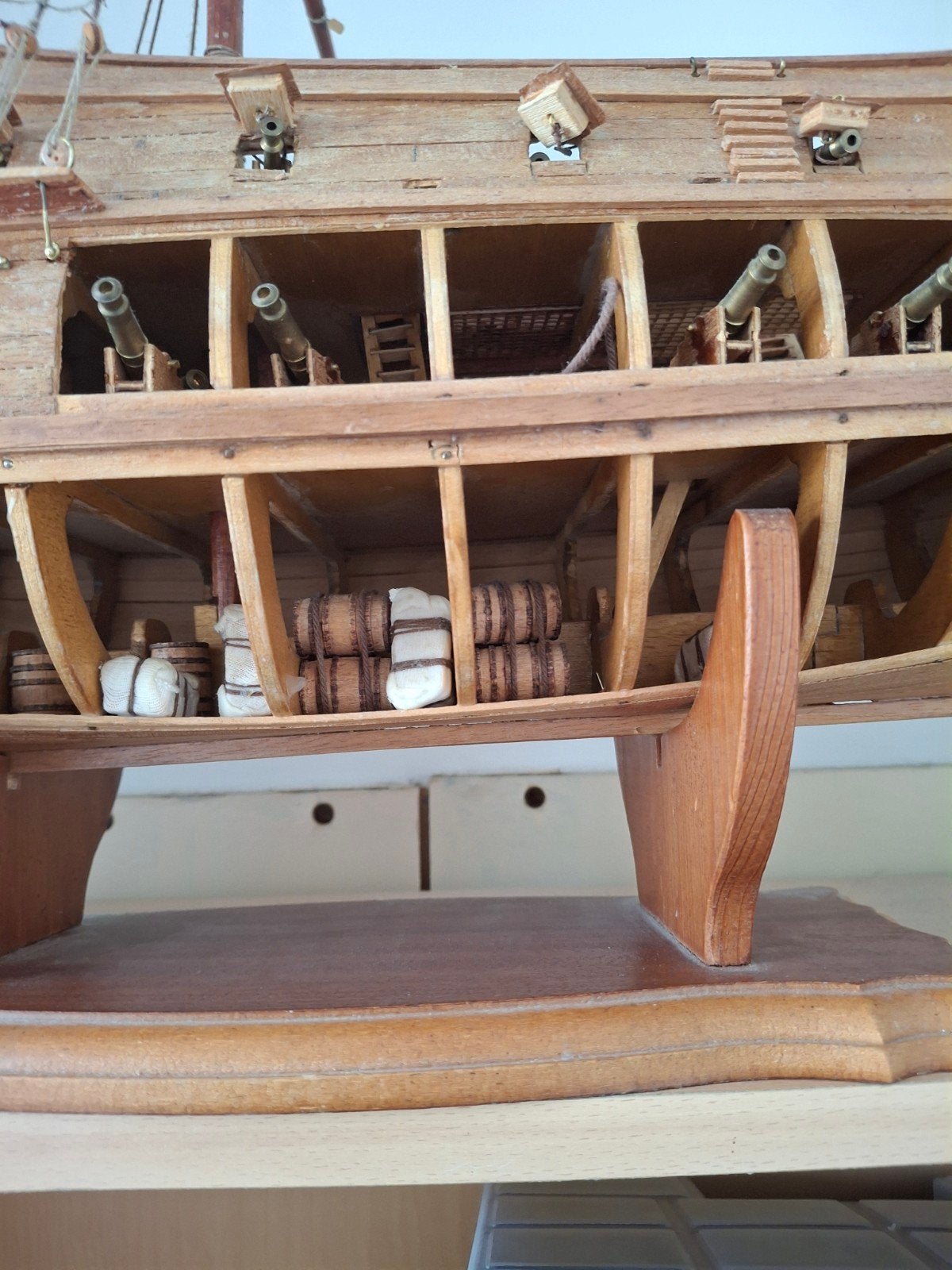 Houten historisch scheepsmodel - onafgemaakt project, Hobby en Vrije tijd, Ophalen of Verzenden, Gebruikt, Groter dan 1:32, Overige merken