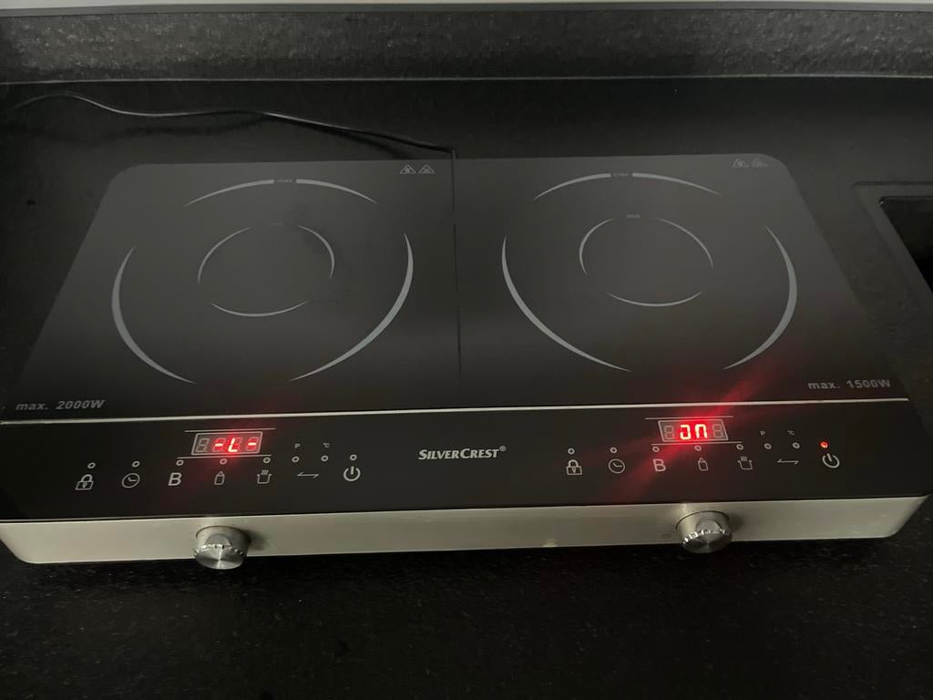 SilverCrest Dubbele Inductiekookplaat SDI 3500 B3, Witgoed en Apparatuur, Kookplaten, Ophalen, 3 kookzones of minder, Zo goed als nieuw