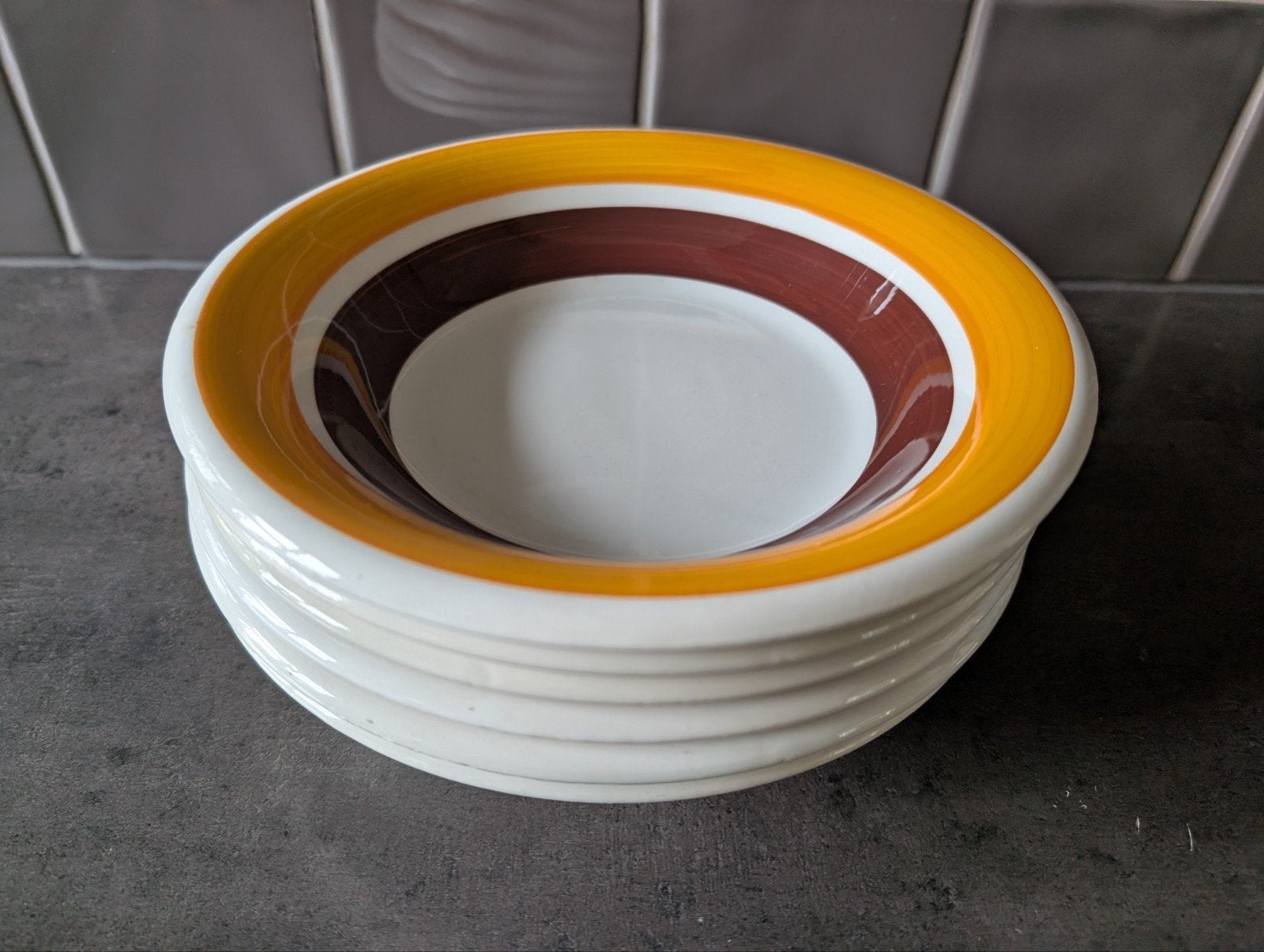 Set van 6 vintage diepe borden uit de jaren '60 -, Ophalen