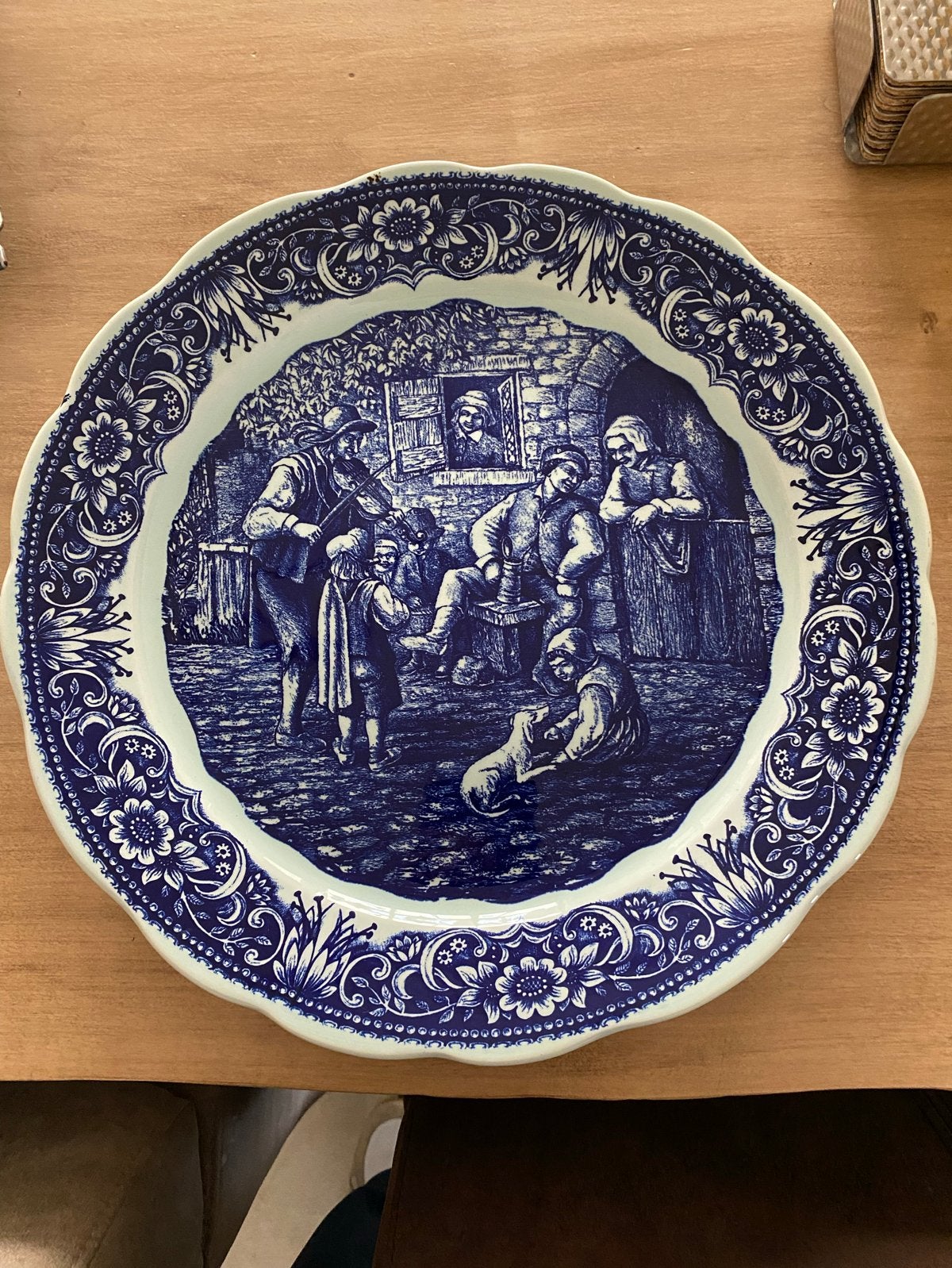 Antiek Boch Frères Keramis Delfts Blauw Wandbord, Ophalen of Verzenden