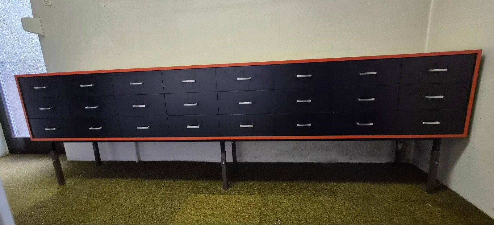 Vintage ladekast met 18 laden - Zwart/Oranje, Ophalen