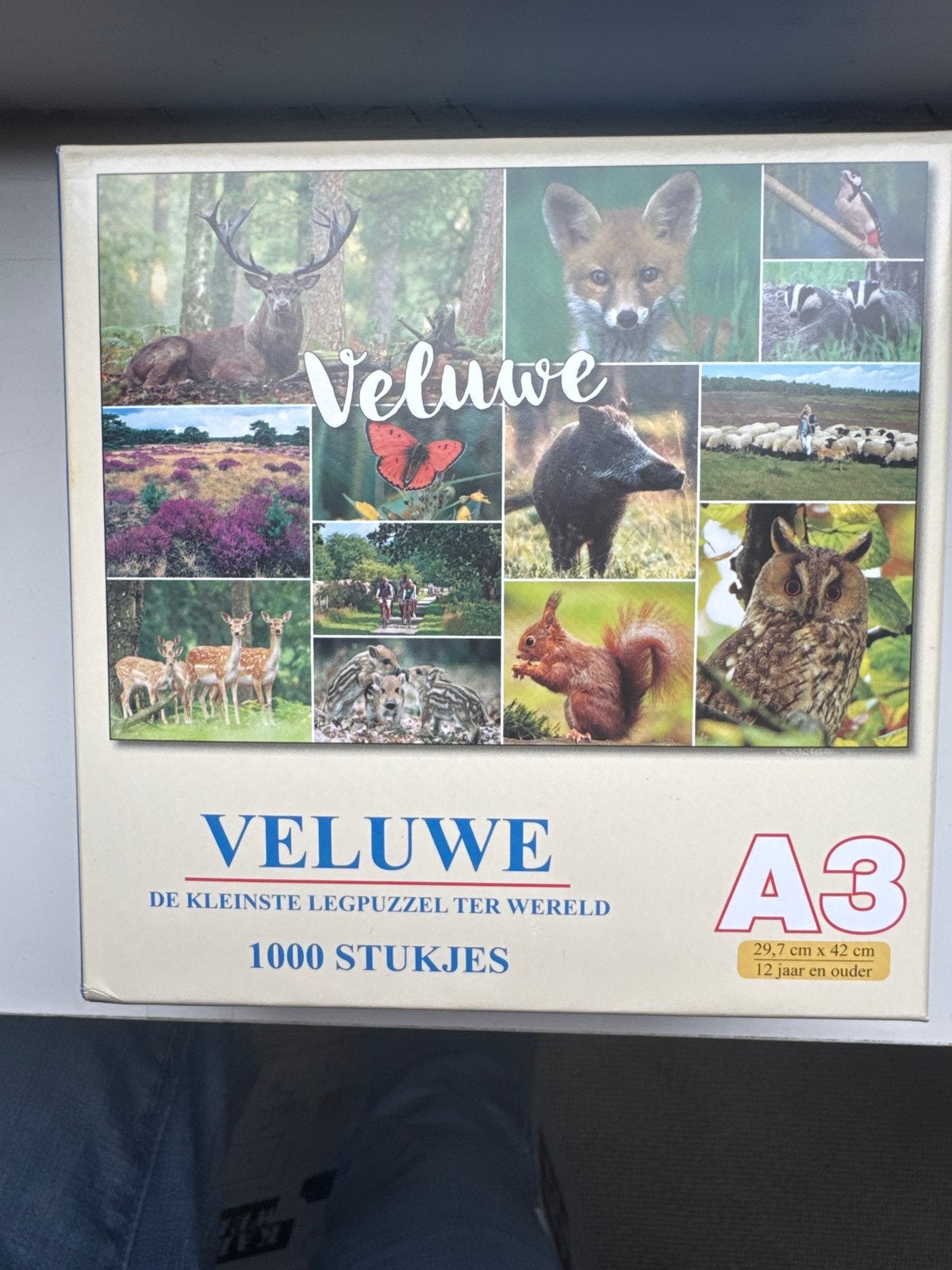 Veluwe legpuzzel 1000 stukjes - De kleinste ter wereld, Ophalen of Verzenden, 500 t/m 1500 stukjes, Zo goed als nieuw, Legpuzzel