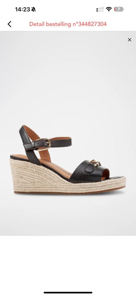 Geox sleehakken 40 echt leer, Ophalen of Verzenden, Nieuw, Zwart, Sandalen of Muiltjes
