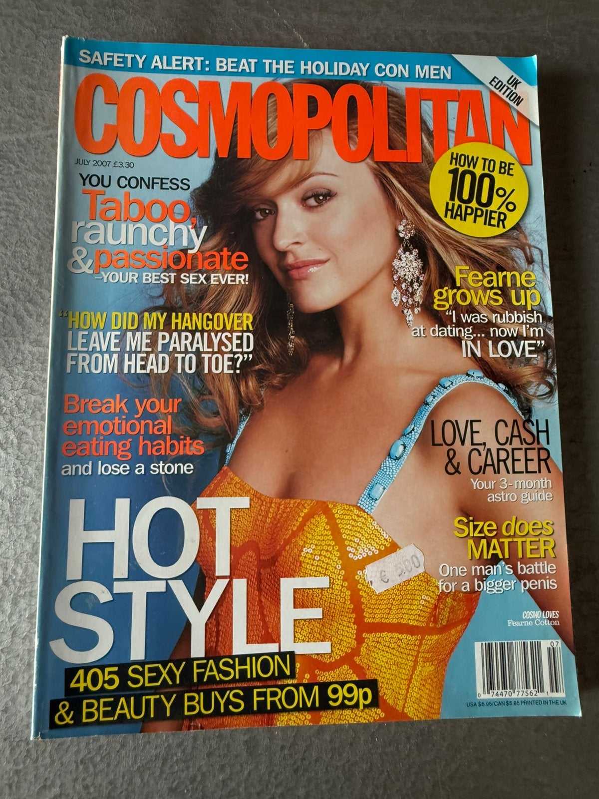 Cosmopolitan UK jul 2007 - Fearne Cotton, Ophalen of Verzenden, Gelezen, Glossy