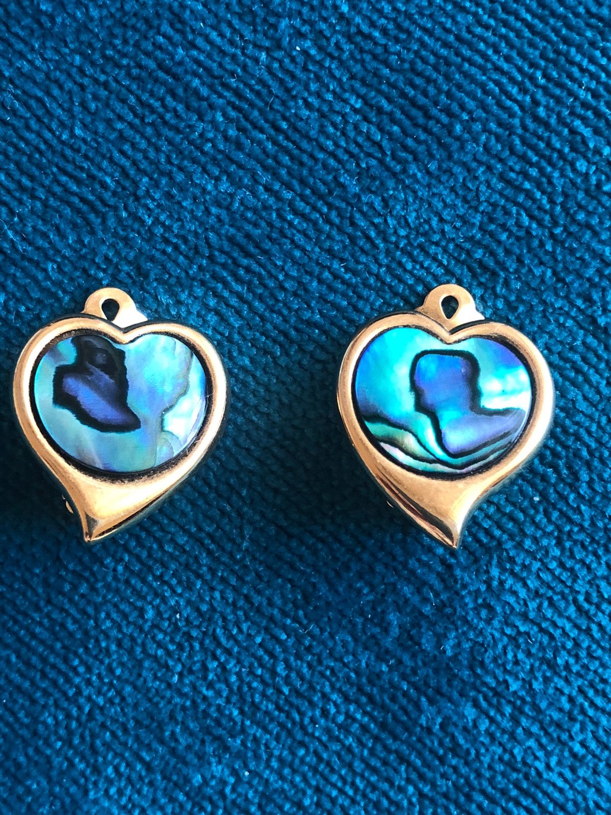 Oorbellen  Echte Abalone Goud kleurige clips Vintage, Ophalen of Verzenden, Zo goed als nieuw, Overige materialen