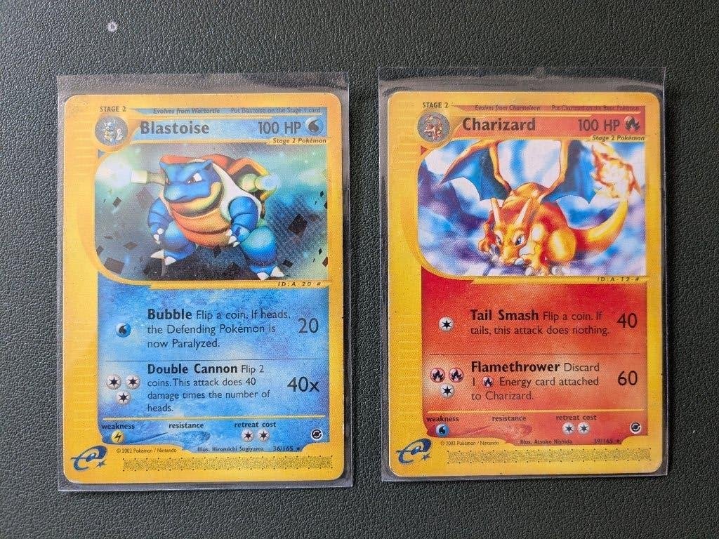 Nette Blastoise en Charizard (Expedition), Hobby en Vrije tijd, Verzamelkaartspellen | Pokémon, Zo goed als nieuw, Meerdere kaarten