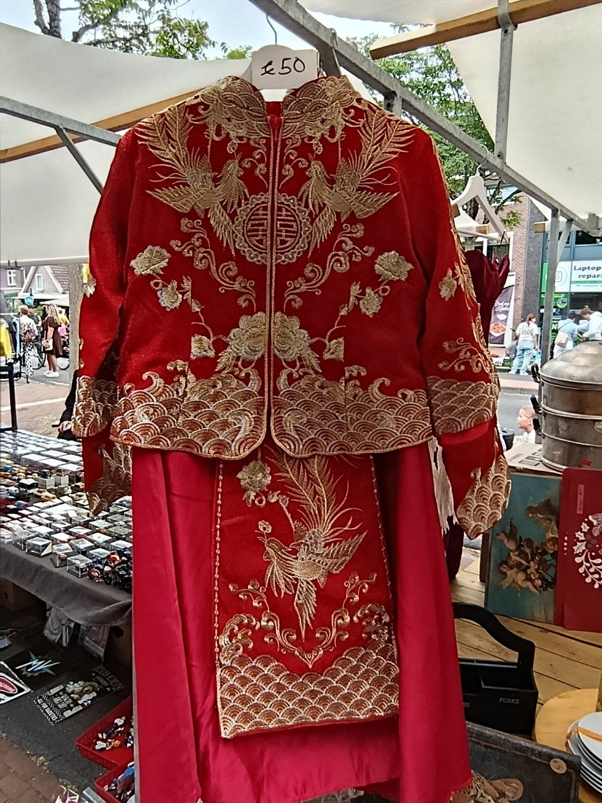 Nieuwe Chinese Galajurk/Trouwjurk Maat M-L, Maat 38/40 (M), Galajurk, Nieuw, Ophalen of Verzenden