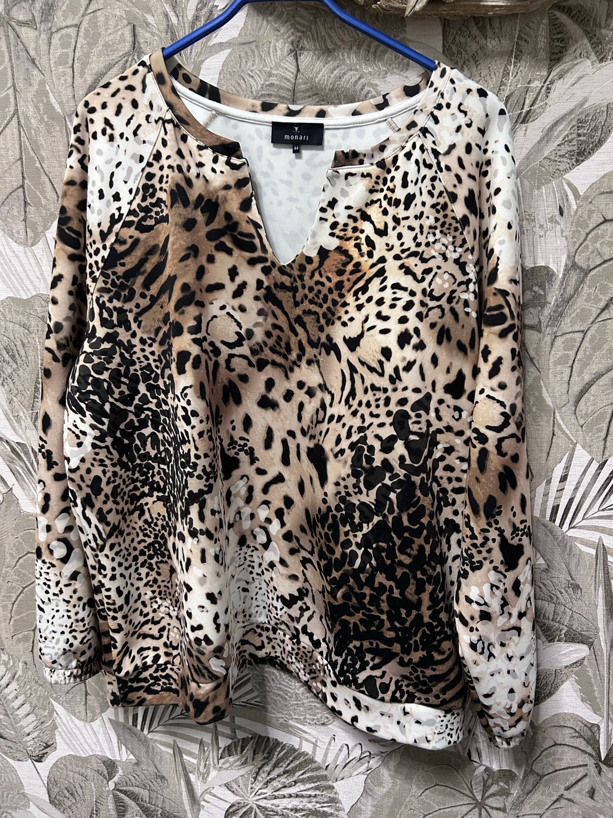 Monari Leopard Print Trui Maat 44, Kleding | Dames, Ophalen of Verzenden, Zo goed als nieuw, Maat 42/44 (L), Bruin