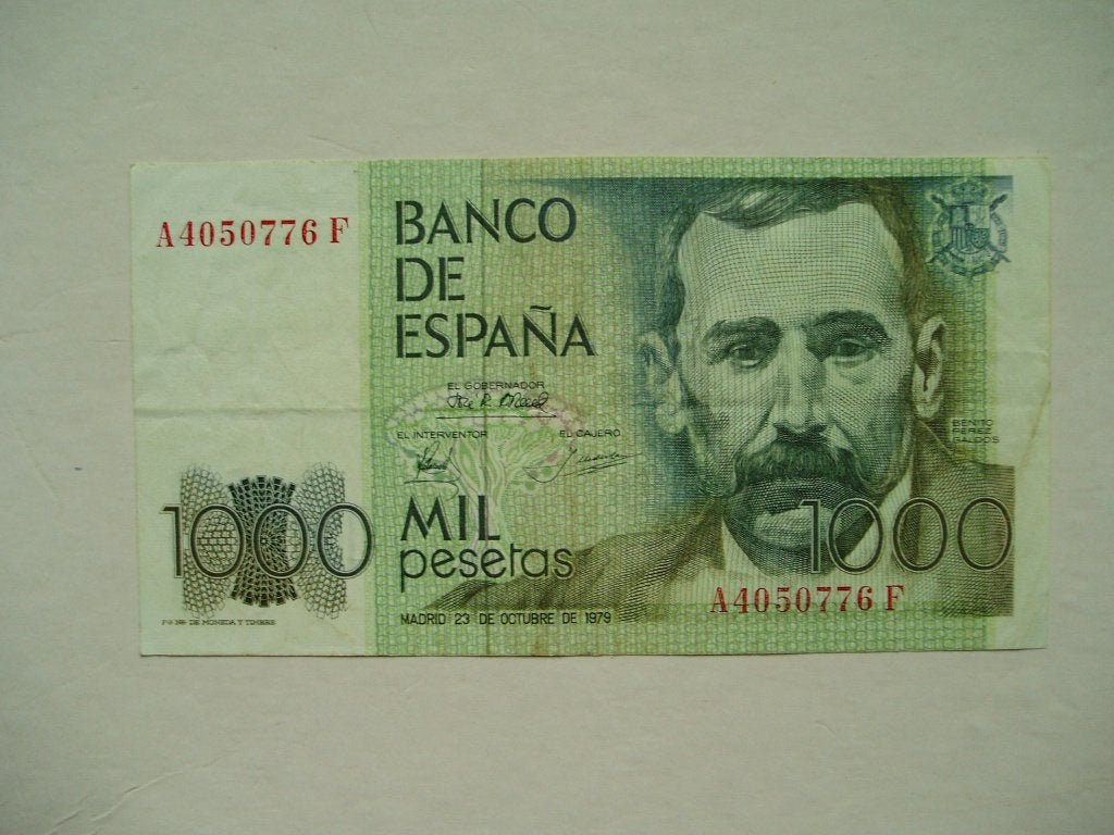 949. Spanje, 1.000 pesetas 1979 Benito Pérez Galdos., Postzegels en Munten, Verzenden, Overige landen, Los biljet