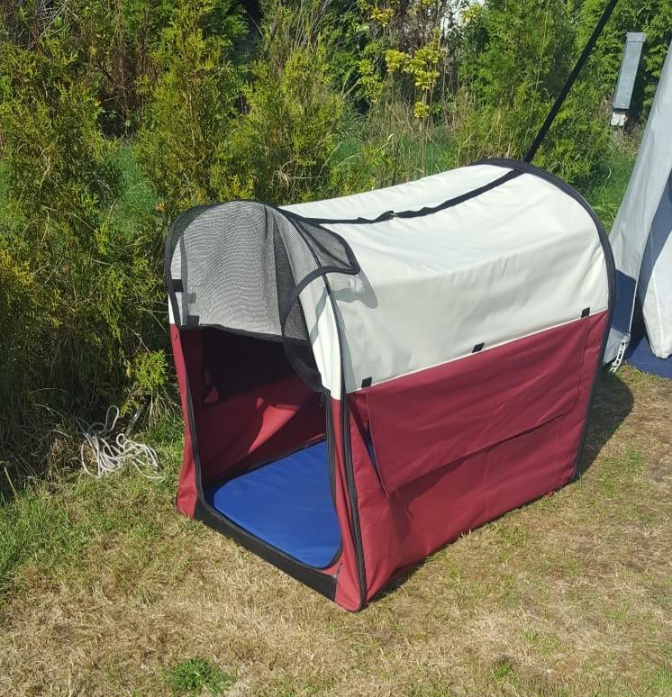 Opvouwbare hondenbench, bordeauxrood met lichtgrijs, Dieren en Toebehoren, Hondenhokken, Ophalen, 65 tot 100 cm, Hondenhok, Zo goed als nieuw