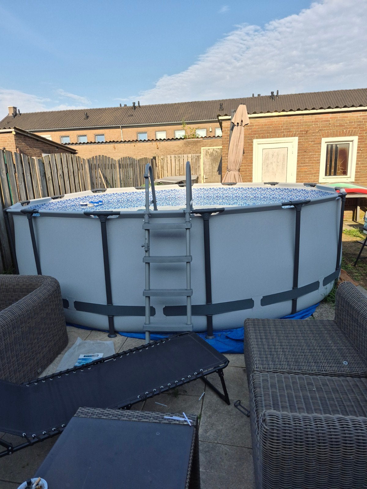 Zwembad plus trap en afdekzeil, 120 cm of meer, 200 tot 300 cm, Ophalen of Verzenden, Zo goed als nieuw
