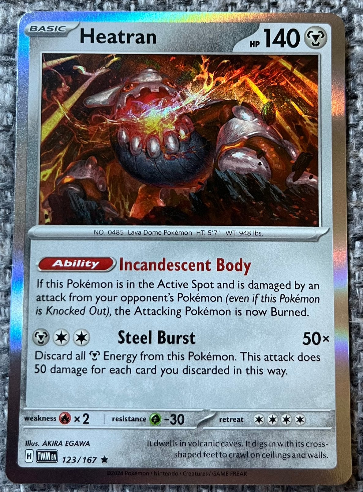 Pokémonkaart van Heatran (485) • Twilight Masquerade, Verzenden, Nieuw, Losse kaart