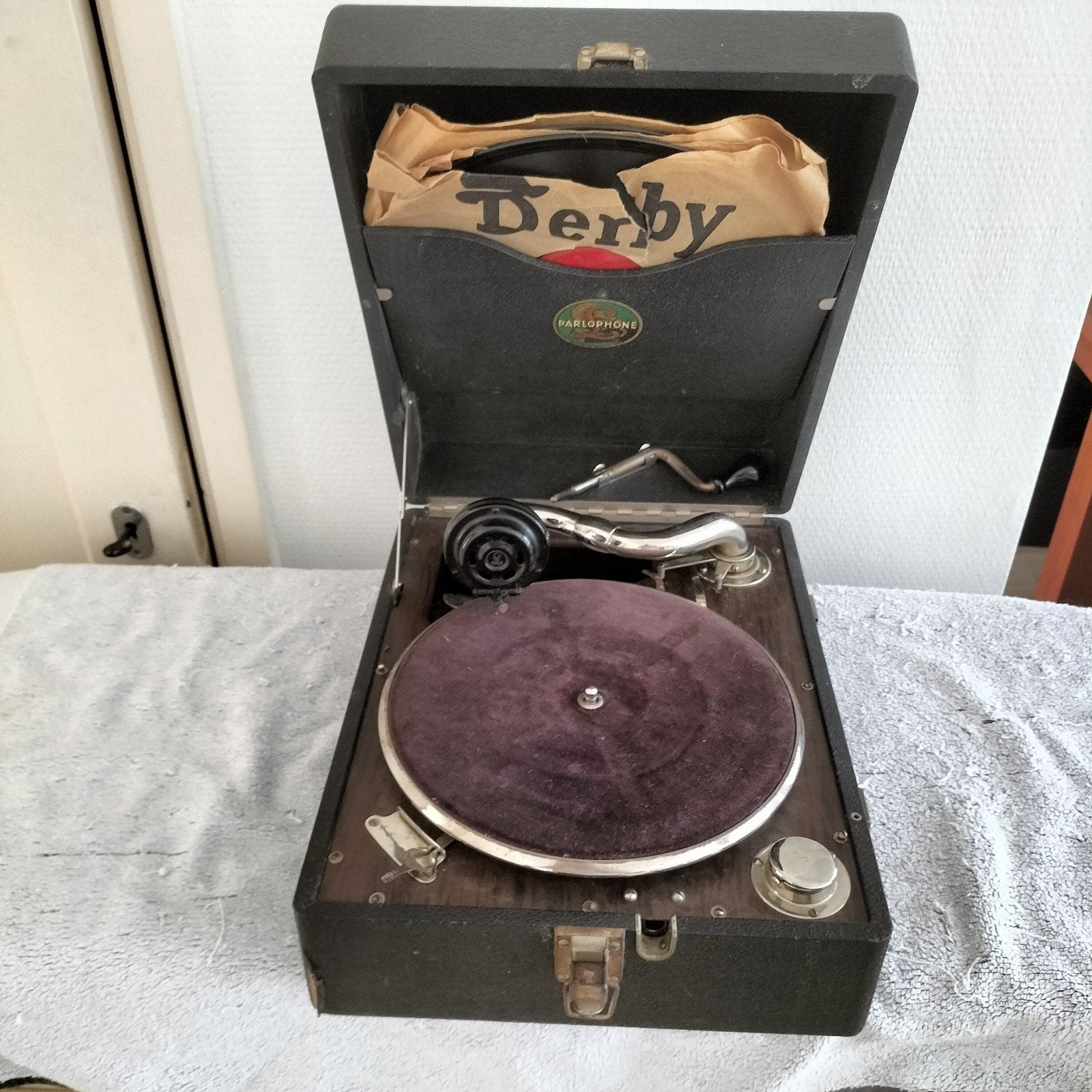 draagbare platenspeler Parlophone jaren 20, Antiek en Kunst, Ophalen of Verzenden