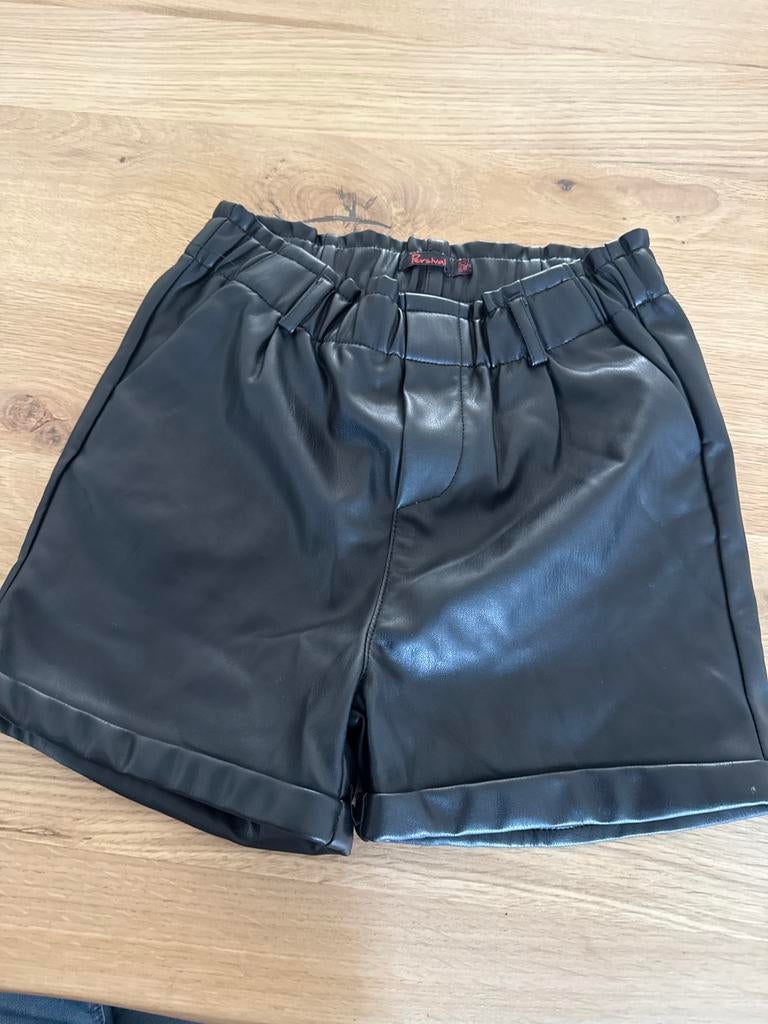 Zwarte leren summer shorts van Persival, maat 152/158, Kort, Zwart, Ophalen of Verzenden, Zo goed als nieuw