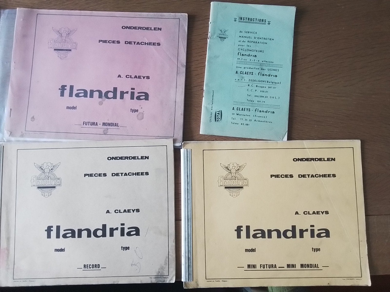 Flandria onderdelen boeken, Ophalen of Verzenden