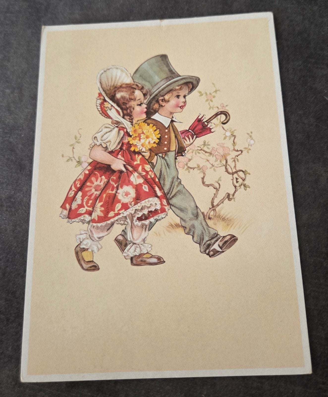 Kinderen met Bloem en Paraplu (1946), Verzenden, 1940 tot 1960, Gelopen, Kinderen