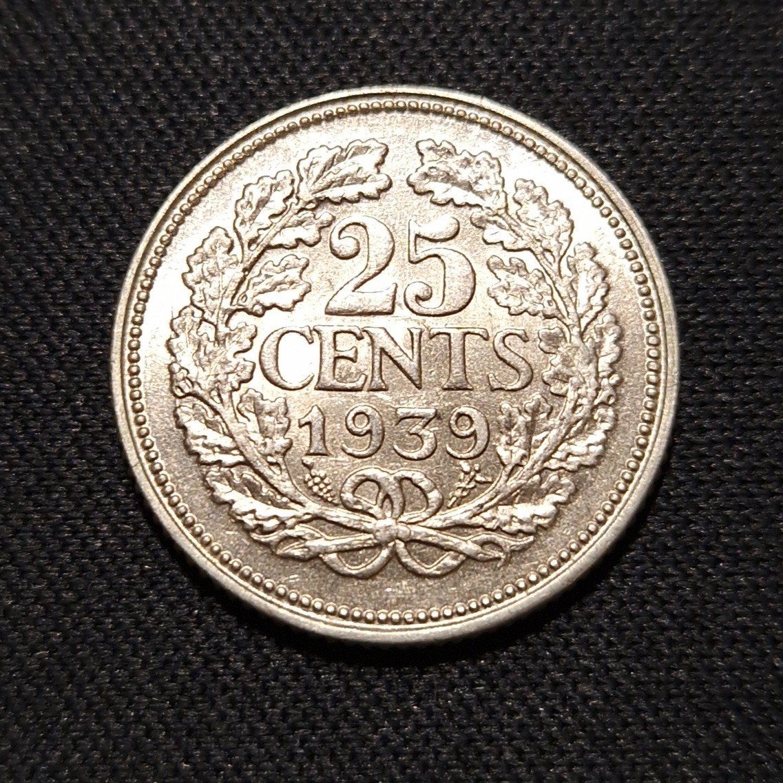 25 cent 1939, Verzenden, Zilver, 25 cent, Koningin Wilhelmina