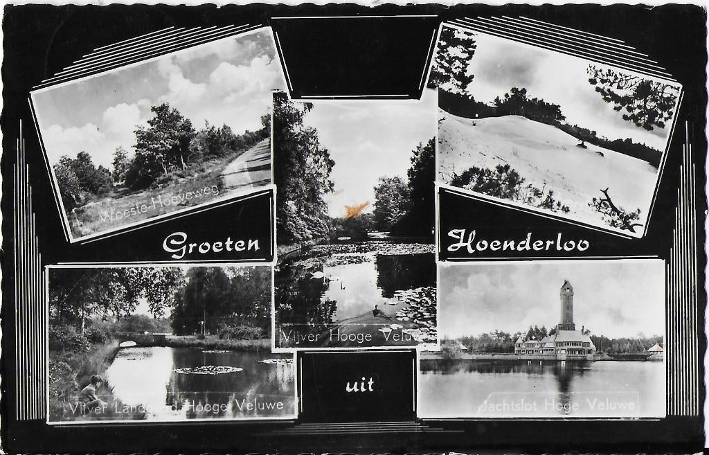 P36 oude gelopen ansichtkaart groeten uit Hoenderloo, Ophalen of Verzenden, 1960 tot 1980, Gelopen