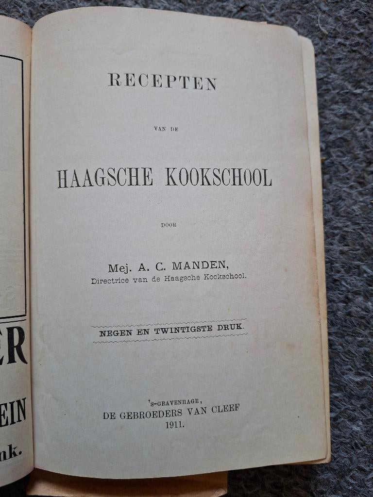 Haagse kookschool/1911, Antiek en Kunst, Ophalen of Verzenden, Anna Catharina Manden