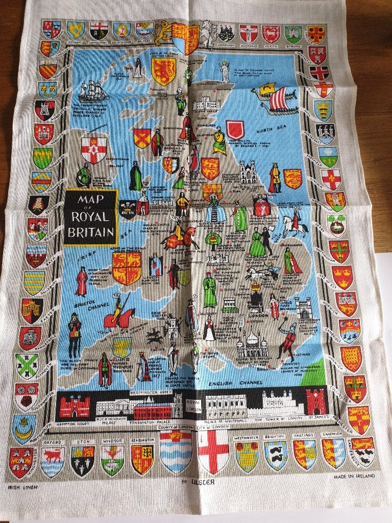 1301 engelse keukendoek map of royal britain 50 x75cm, Ophalen of Verzenden, Theedoek of Handdoek
