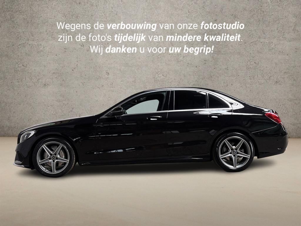 Mercedes-Benz C-Klasse 180 AMG Sport 156Pk Automaat (NAVIGAT, Auto's, Mercedes-Benz, Automaat, 12 maanden, Leder en Stof, Zwart