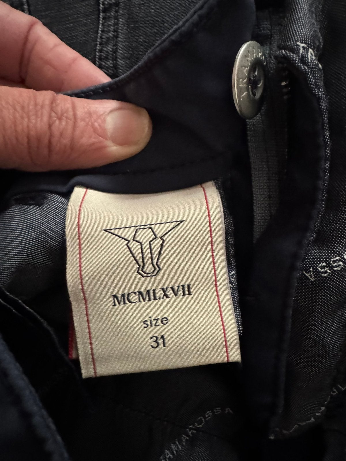broek heren kleur blauw merk tramarossa italiaans maat 31, Blauw, Tramarossa, Overige maten, Ophalen of Verzenden
