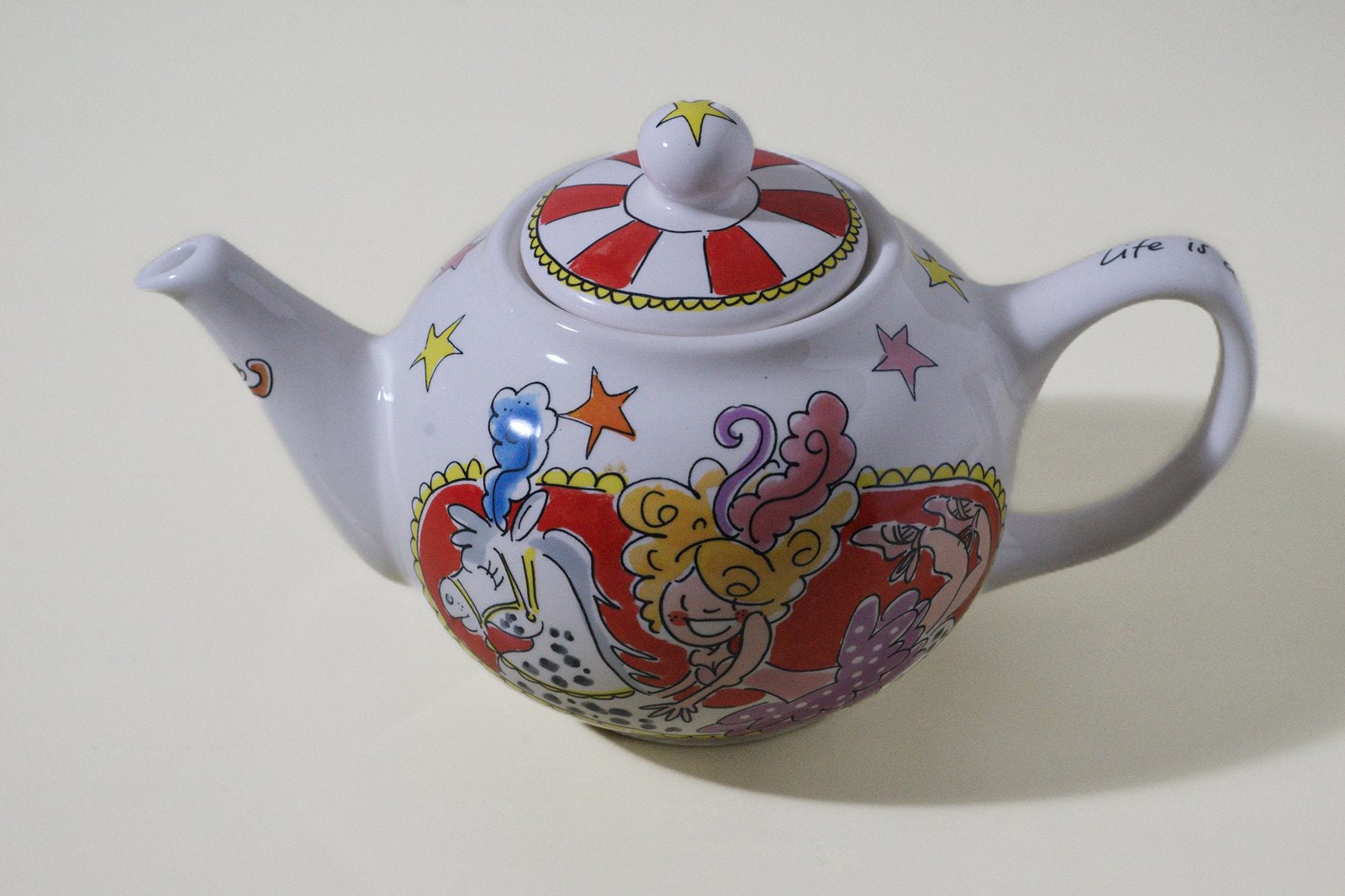 Blond Special Theepot ‘life is a circus’ zgan, Ophalen, Zo goed als nieuw, Aardewerk, Overige typen