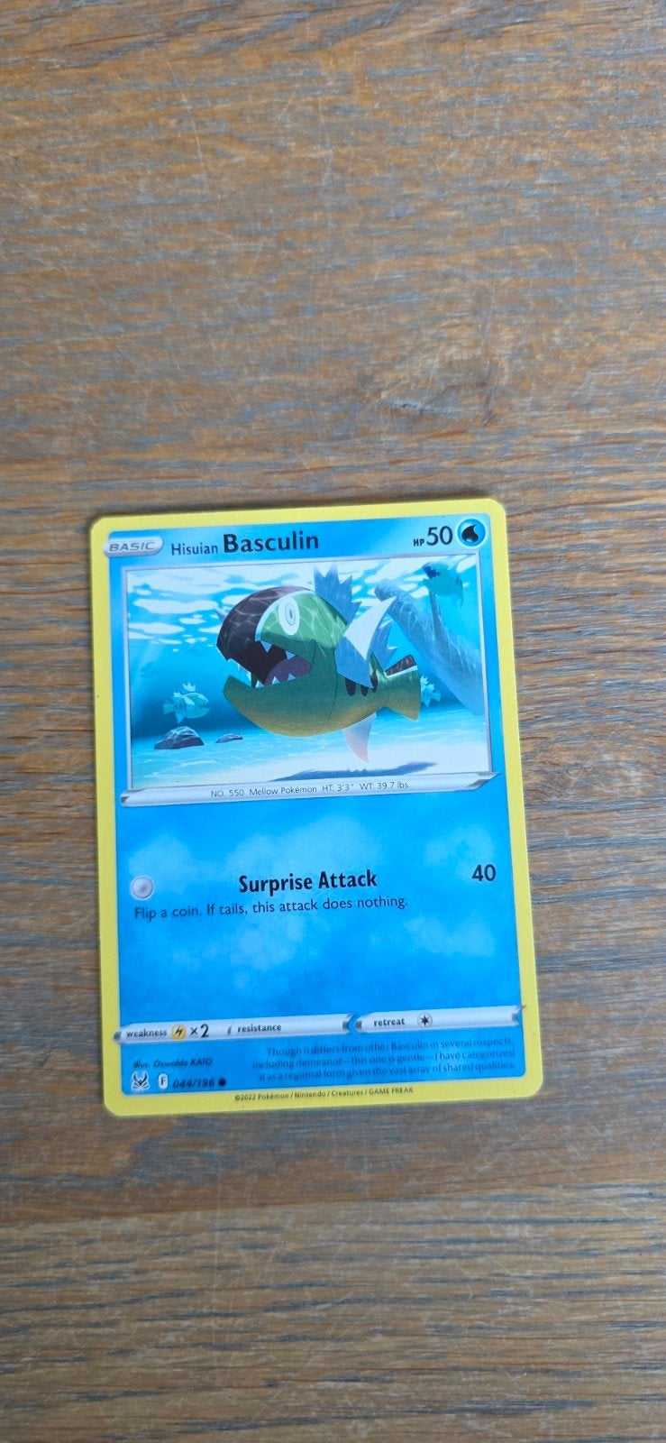 Hisuian Basculin Pokémon Kaart - Zo goed als nieuw, Ophalen of Verzenden, Zo goed als nieuw, Losse kaart