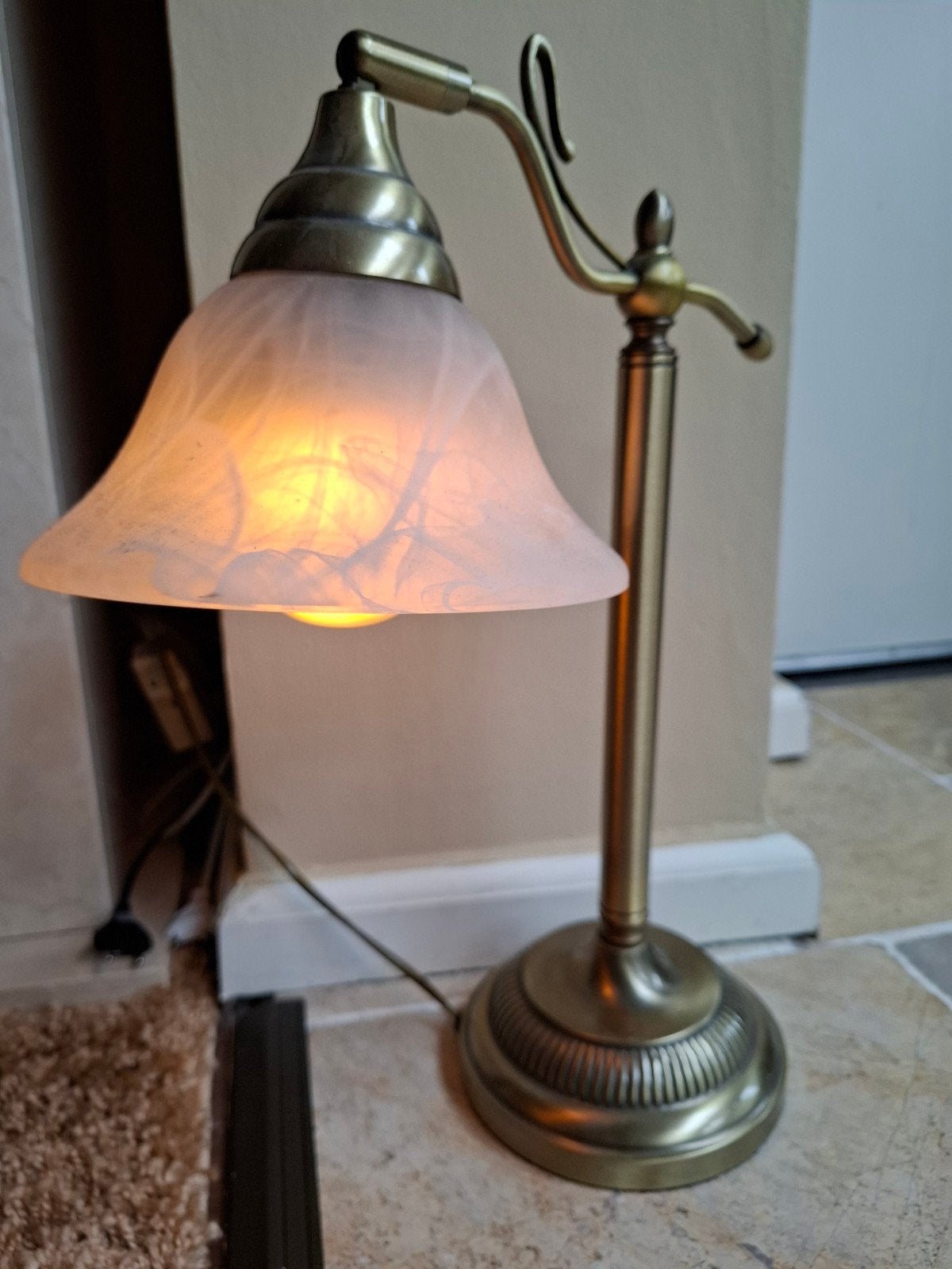 Vintage Kenwell Tafellamp - 47 cm, Vintage, Klassiek, Ophalen of Verzenden, Zo goed als nieuw, Glas
