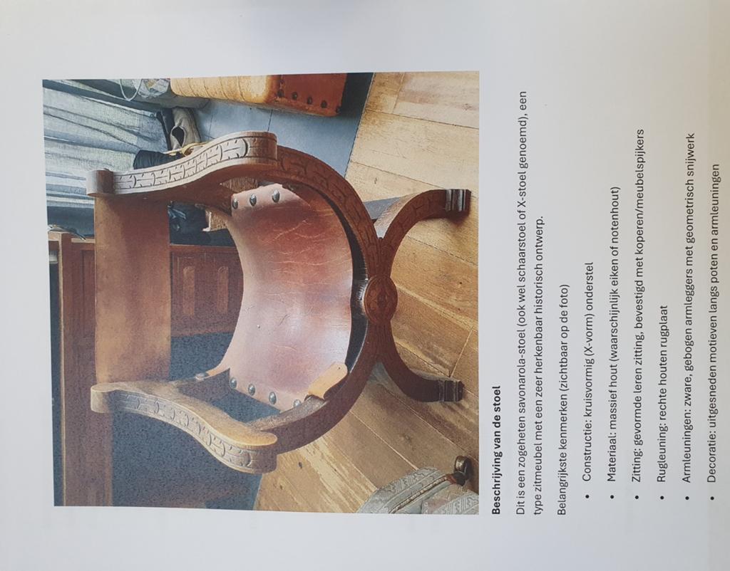 Antieke Savonarola schaarstoel - X-stoel, Ophalen