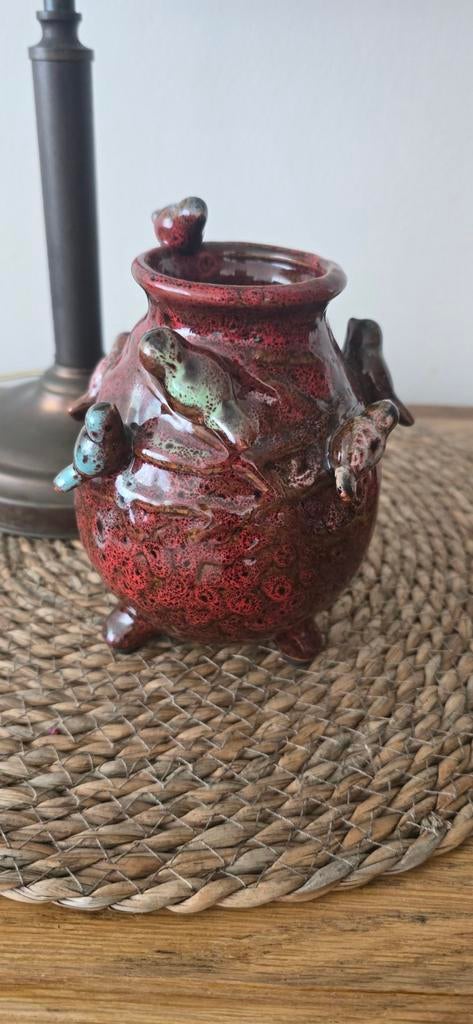 Rood vaasje met vogeltjes - Daan Kromhout, Ophalen of Verzenden