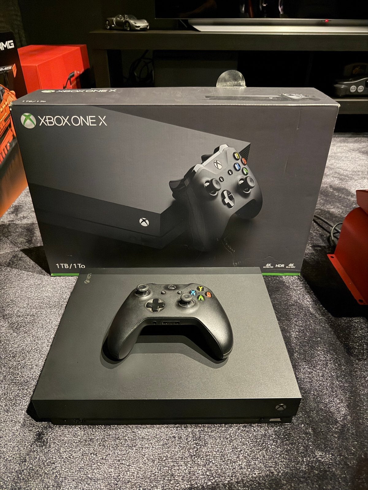 Xbox One X 1TB met 7 games en originele doos, Ophalen, Met games, Zo goed als nieuw, 1 TB